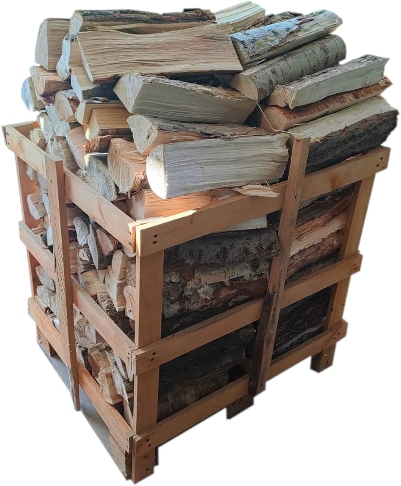 15 bolsas de madera de abedul 100% seca de 8 kg – 25 cm