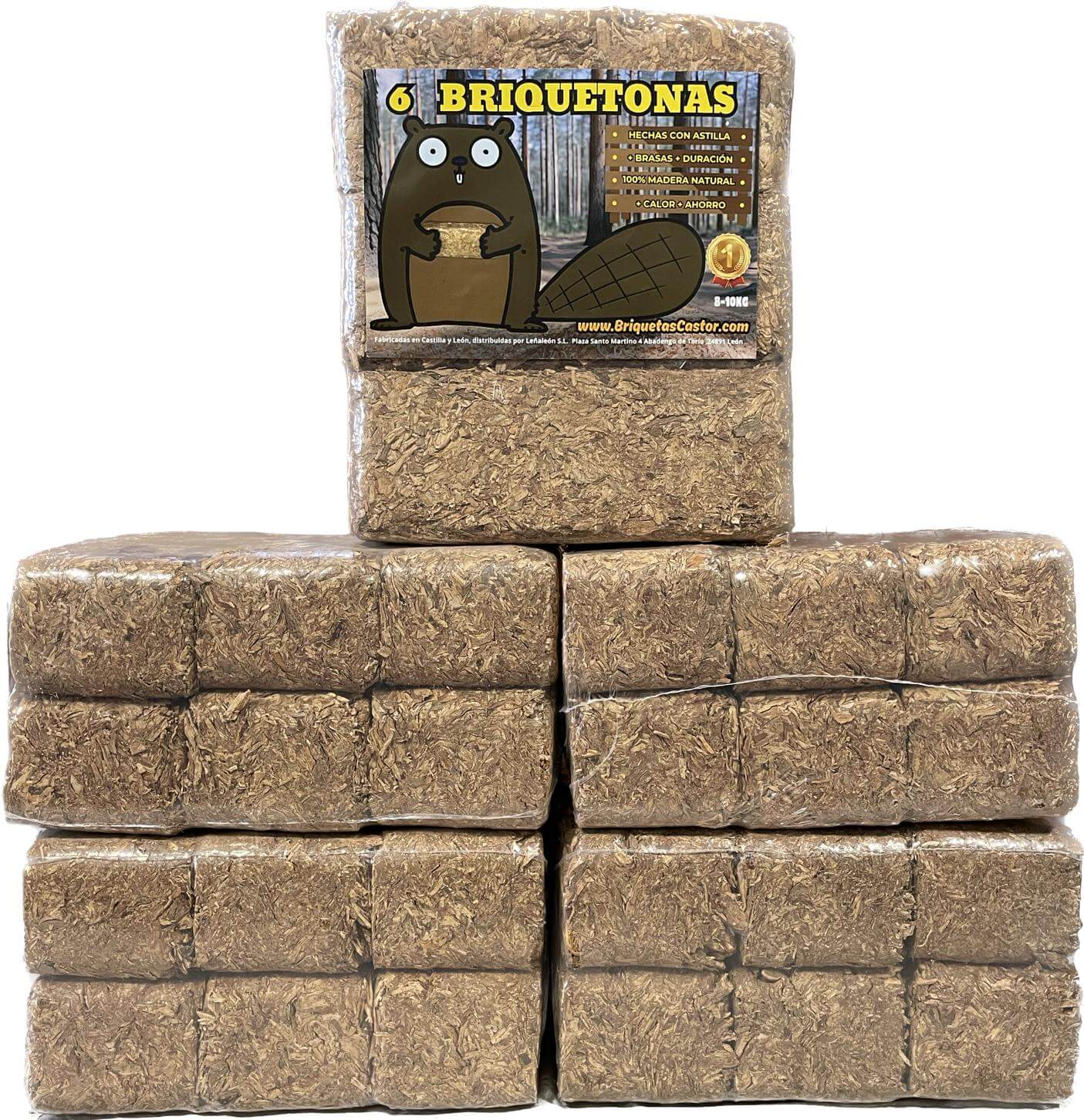 Briquetas castor – 128 paquetes (1150kg aprox.)