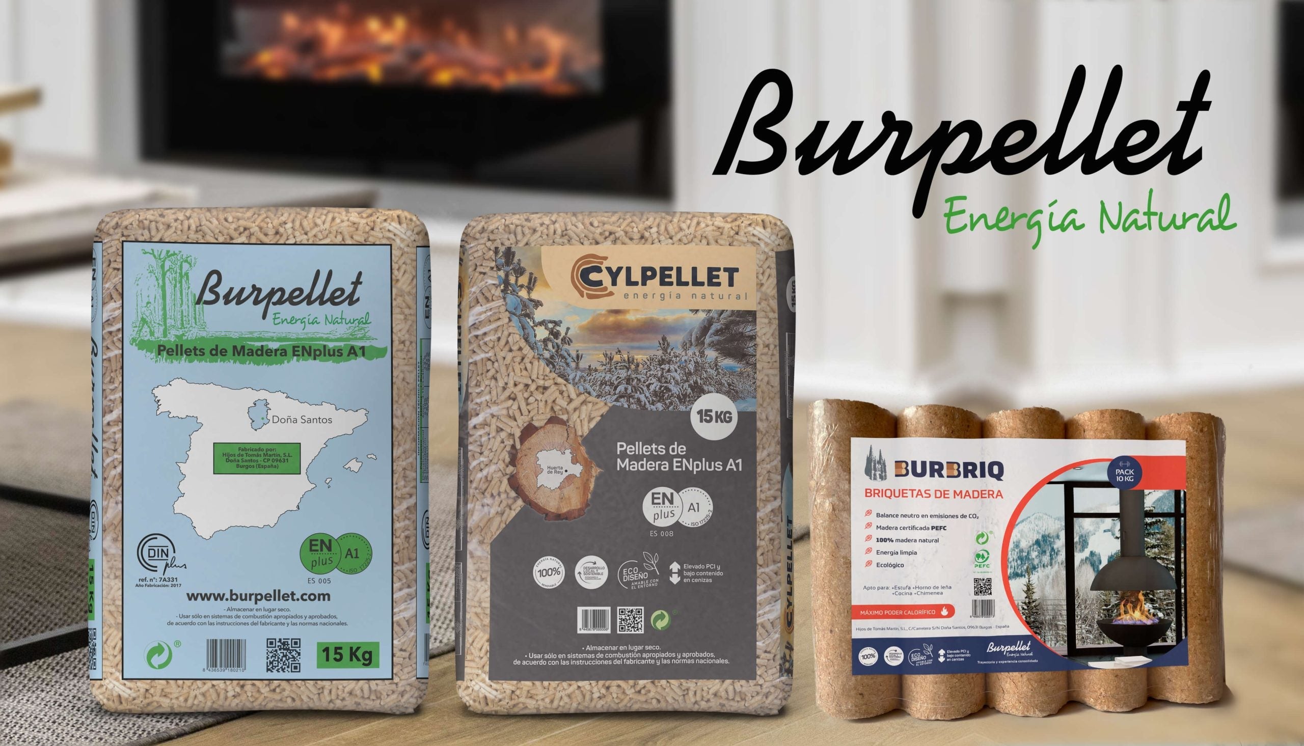 Briquetas BURBRIQ – 52 paquetes (510kg)